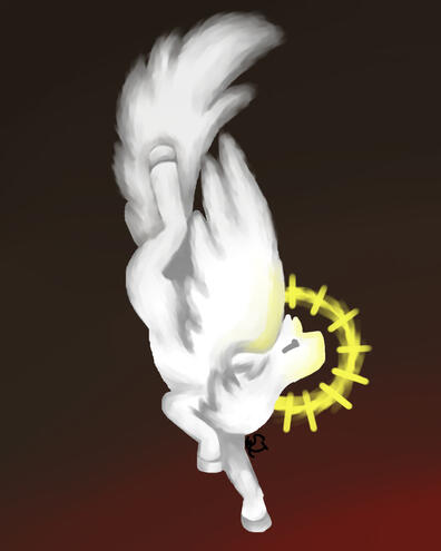 single colored character, gradent background, estimation: 80$